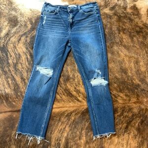 Mica denim distressed crop/boyfriend style jean